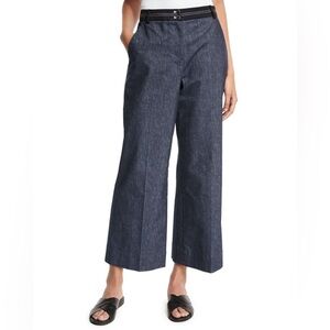 ELIZABETH & JAMES Hudson Cropped Wide Leg Denim/Linen Trousers Size 6